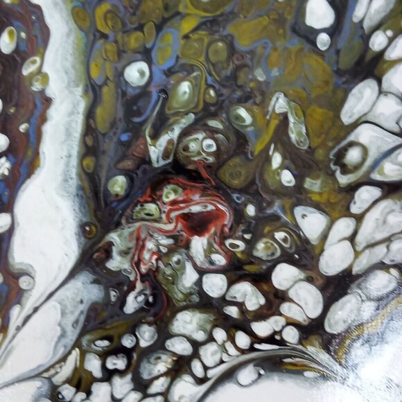 16 X 20 Original Acrylic Abstract Modern Art Painting Titled Well of‎ Souls - Picture 9 of 15